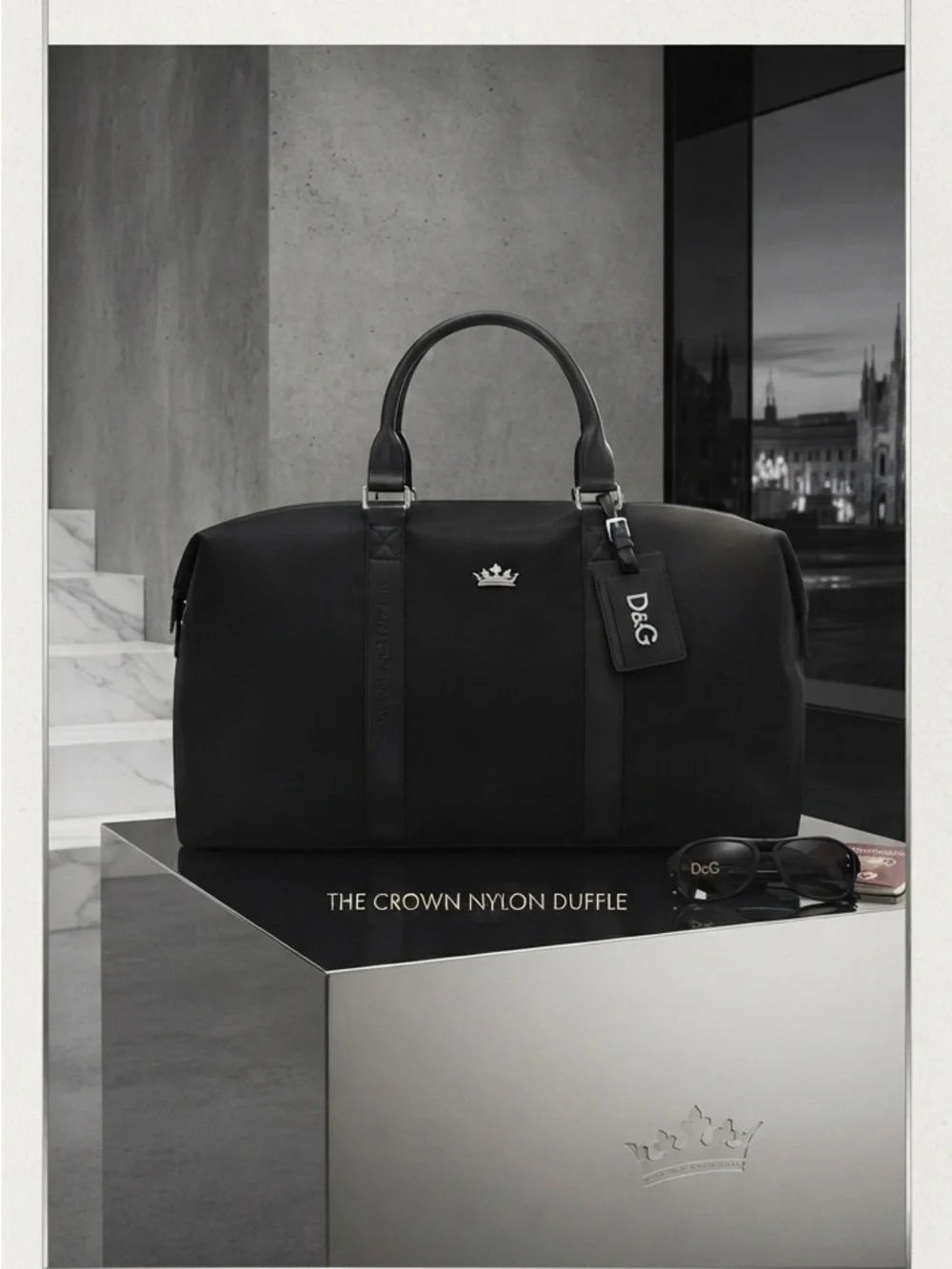 D&G Crown Nylon Duffel Bag in Black